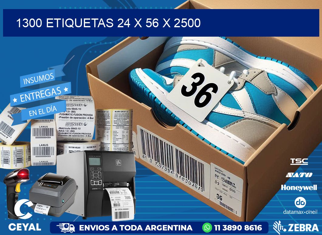 1300 ETIQUETAS 24 x 56 x 2500