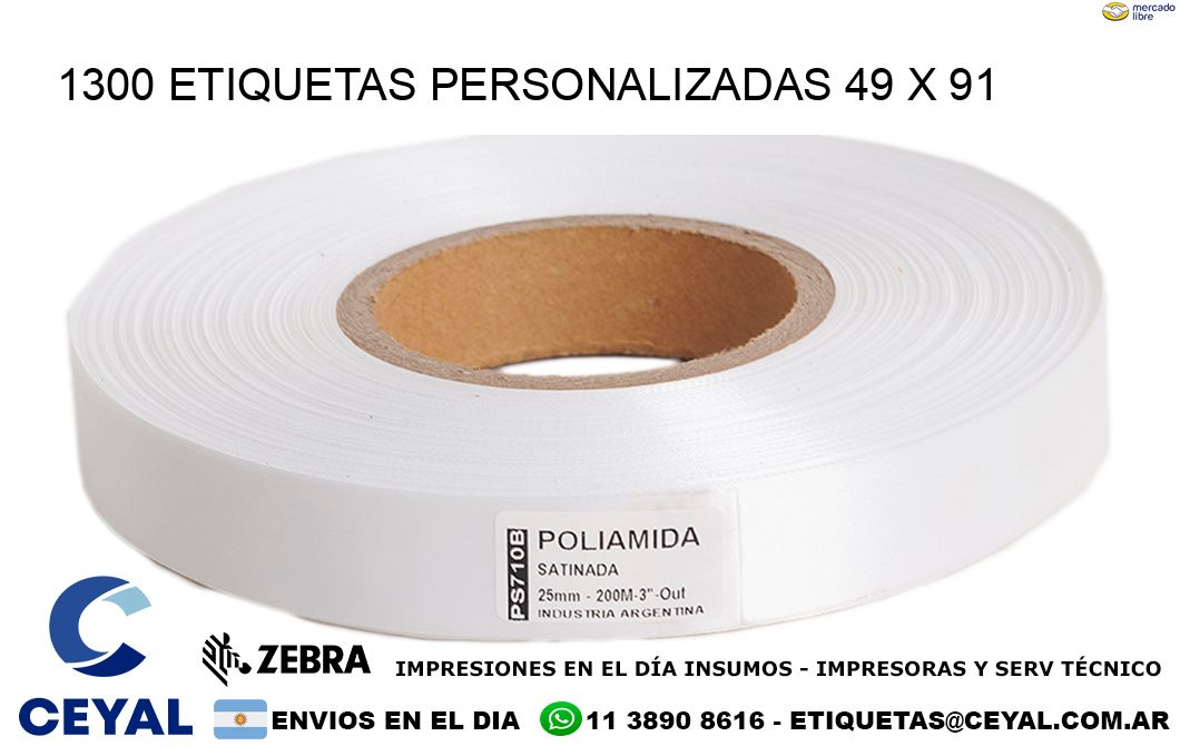 1300 ETIQUETAS PERSONALIZADAS 49 x 91