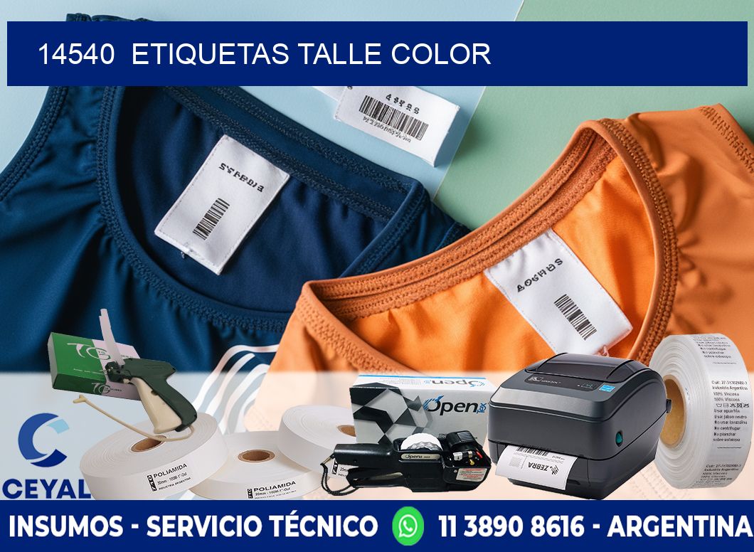 14540  ETIQUETAS TALLE COLOR