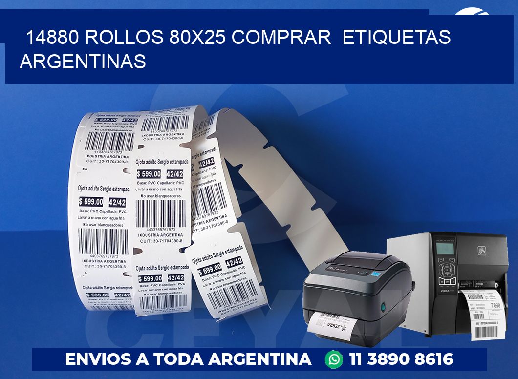 14880 ROLLOS 80X25 COMPRAR  ETIQUETAS ARGENTINAS