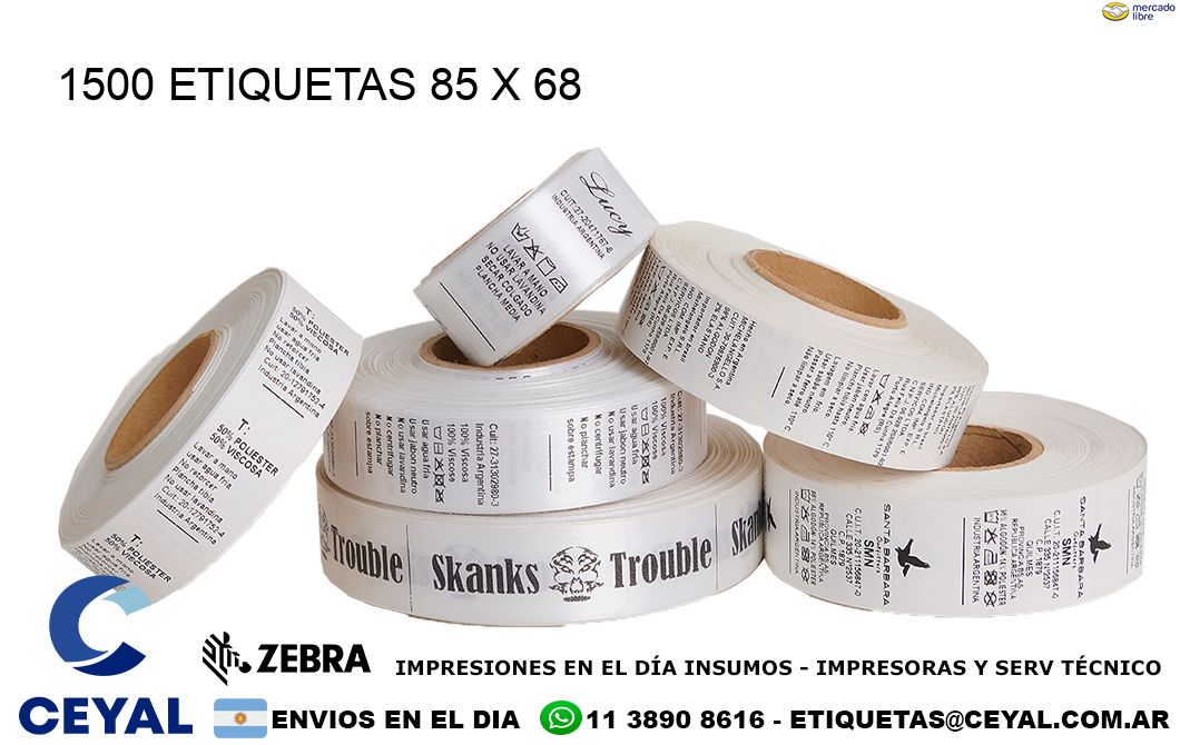 1500 ETIQUETAS 85 x 68