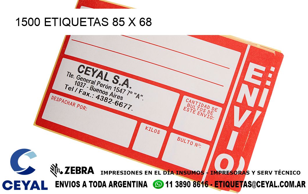 1500 ETIQUETAS 85 x 68