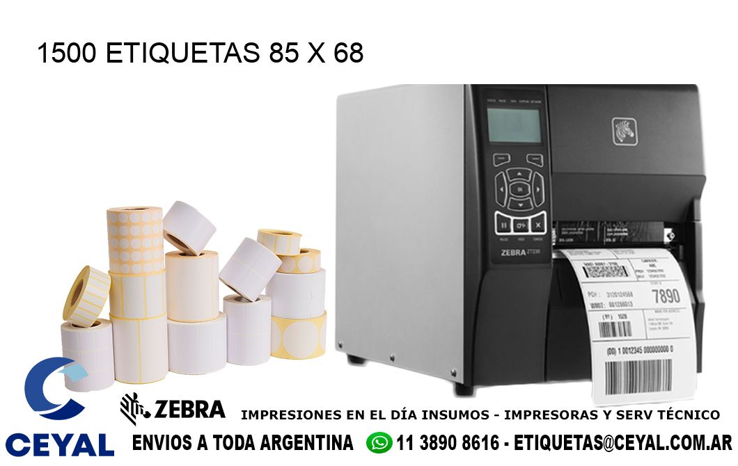 1500 ETIQUETAS 85 x 68