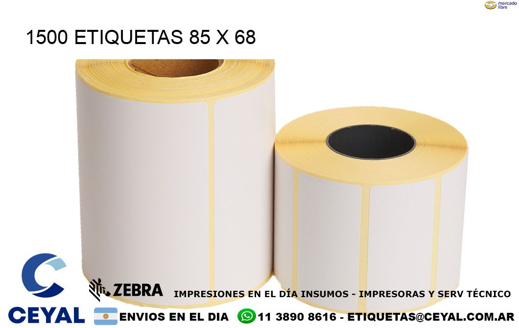 1500 ETIQUETAS 85 x 68