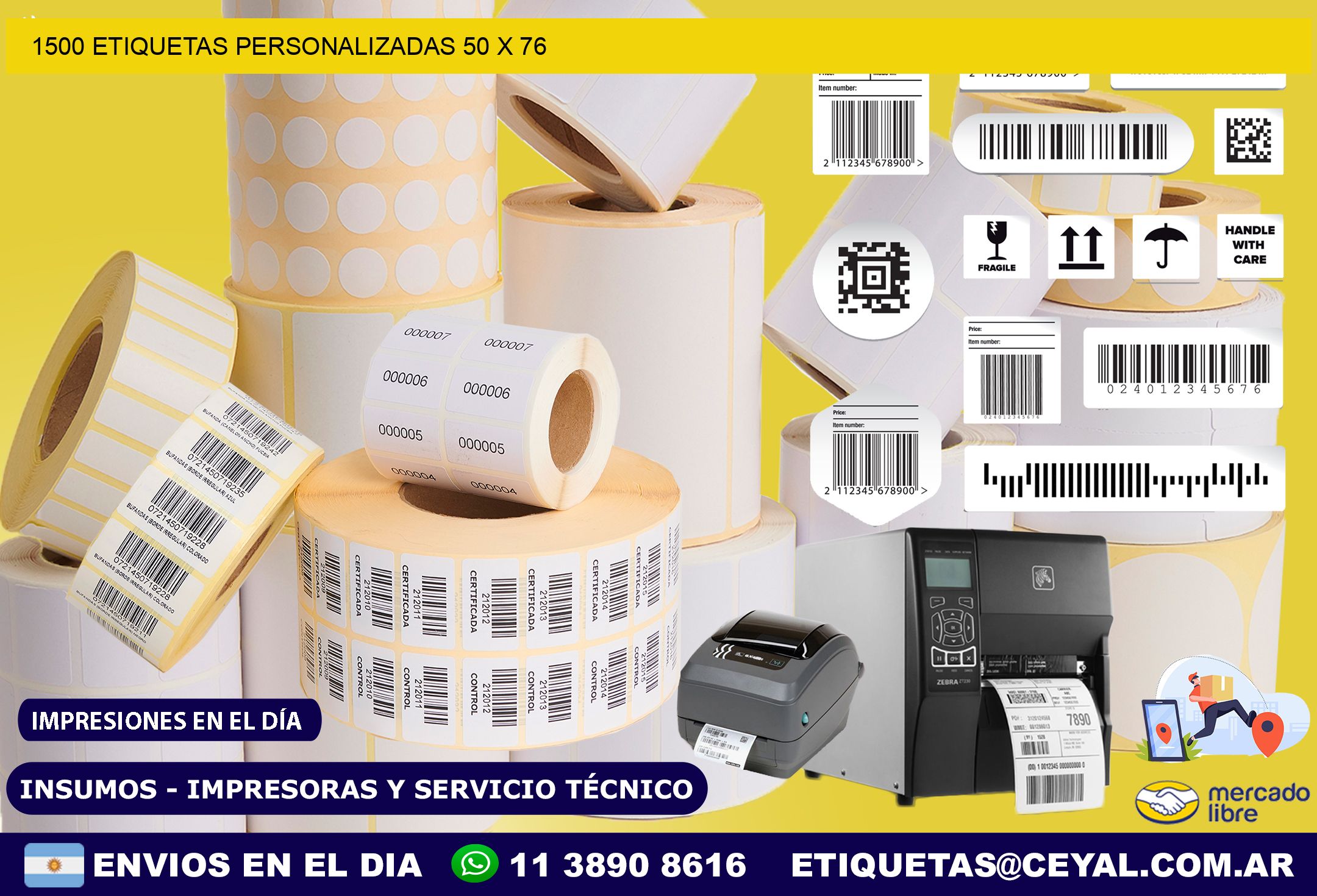 1500 ETIQUETAS PERSONALIZADAS 50 x 76
