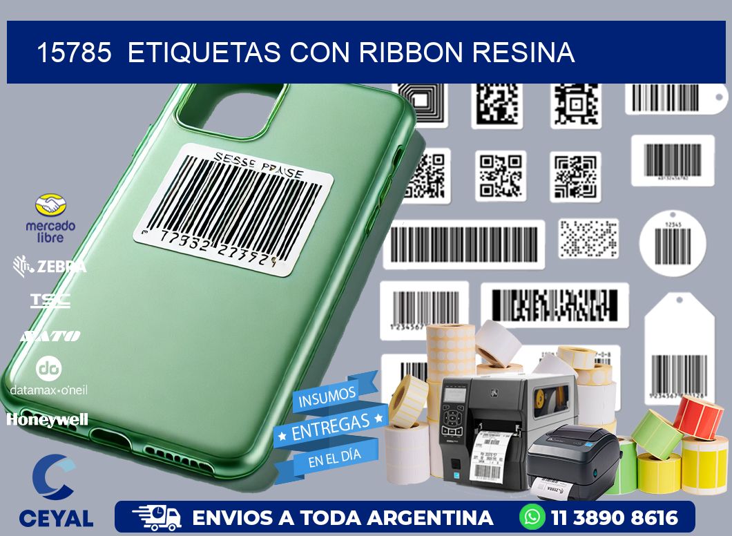 15785  ETIQUETAS CON RIBBON RESINA