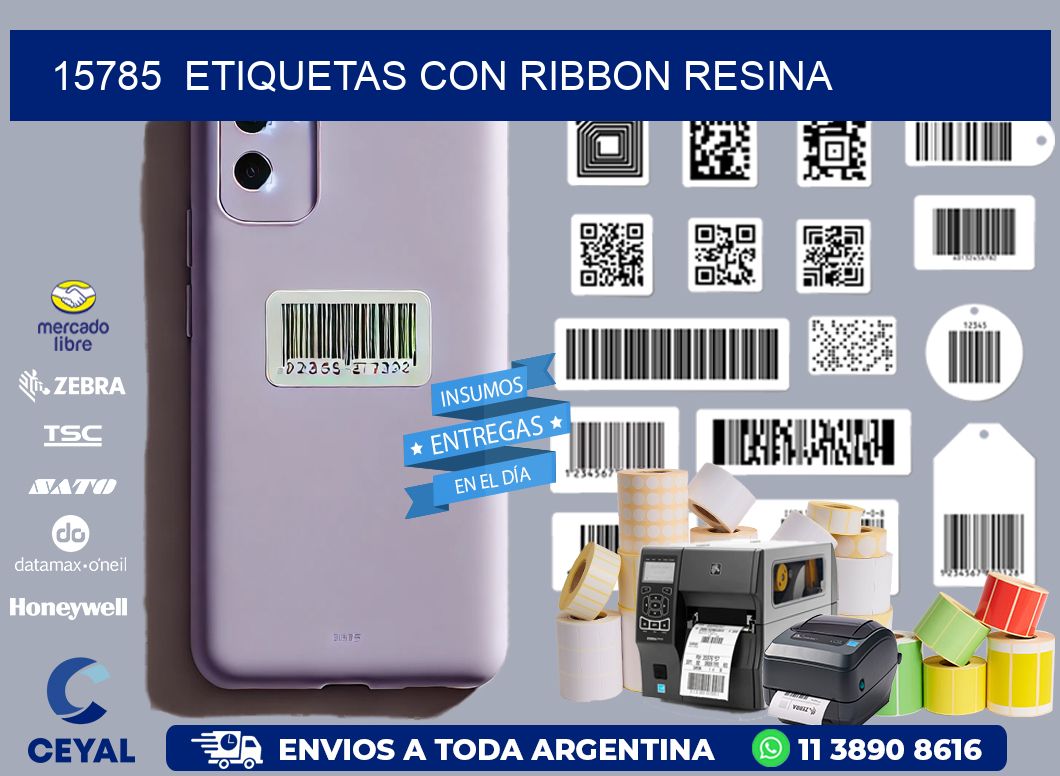 15785  ETIQUETAS CON RIBBON RESINA