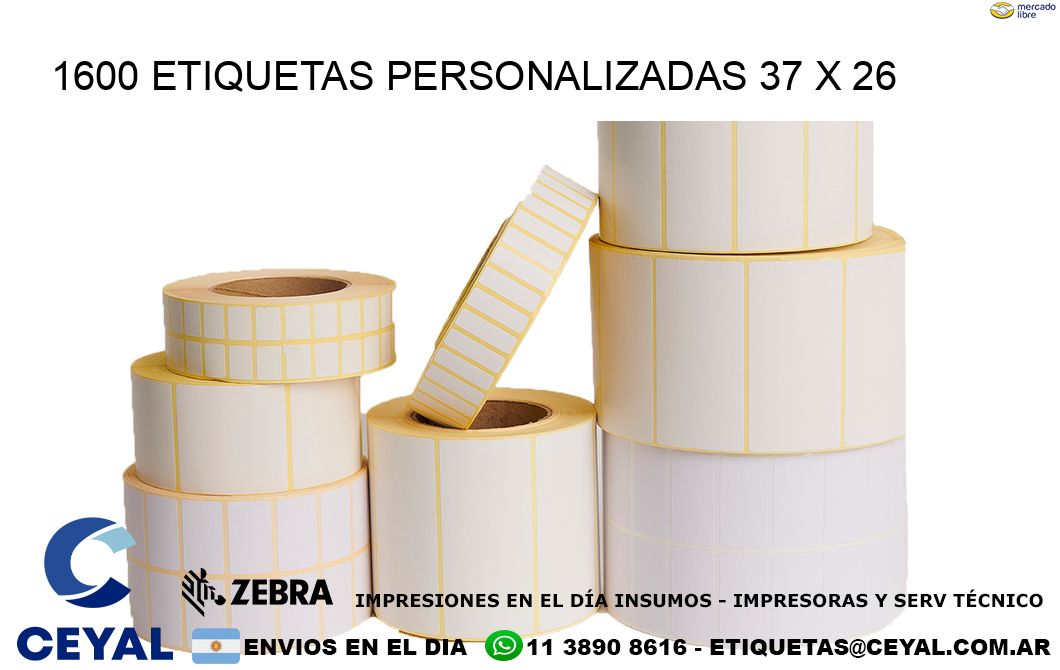 1600 ETIQUETAS PERSONALIZADAS 37 x 26
