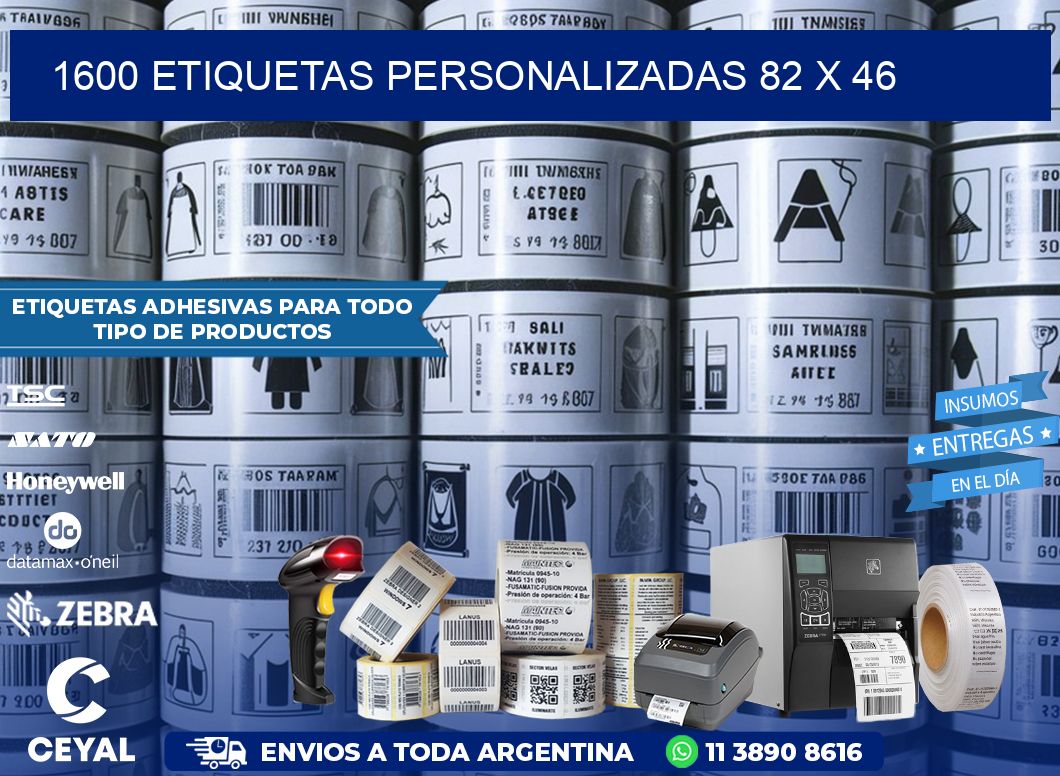 1600 ETIQUETAS PERSONALIZADAS 82 x 46