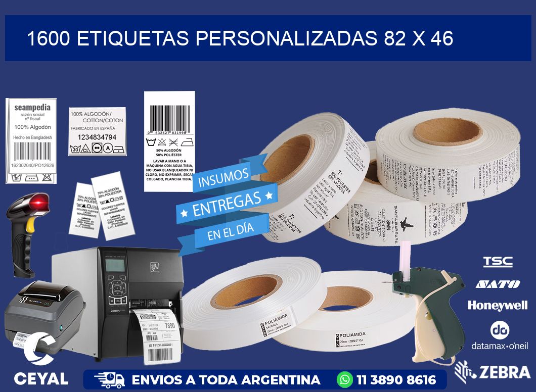 1600 ETIQUETAS PERSONALIZADAS 82 x 46