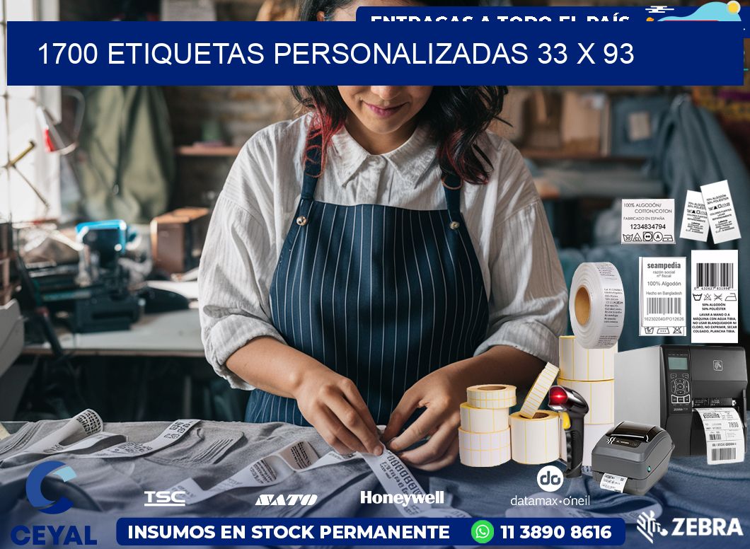 1700 ETIQUETAS PERSONALIZADAS 33 x 93