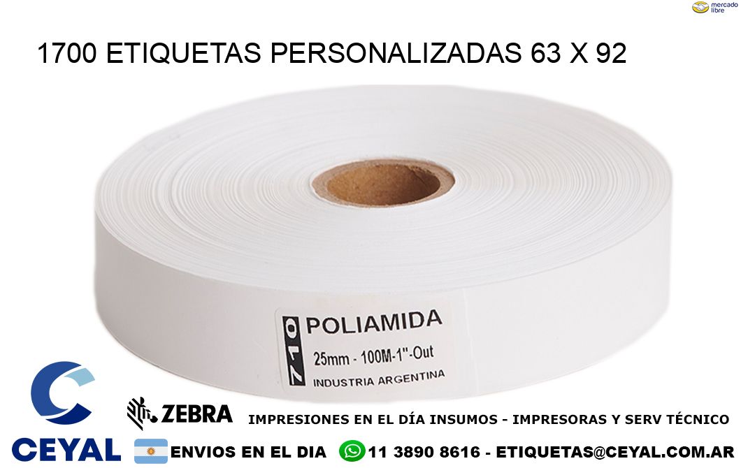 1700 ETIQUETAS PERSONALIZADAS 63 x 92
