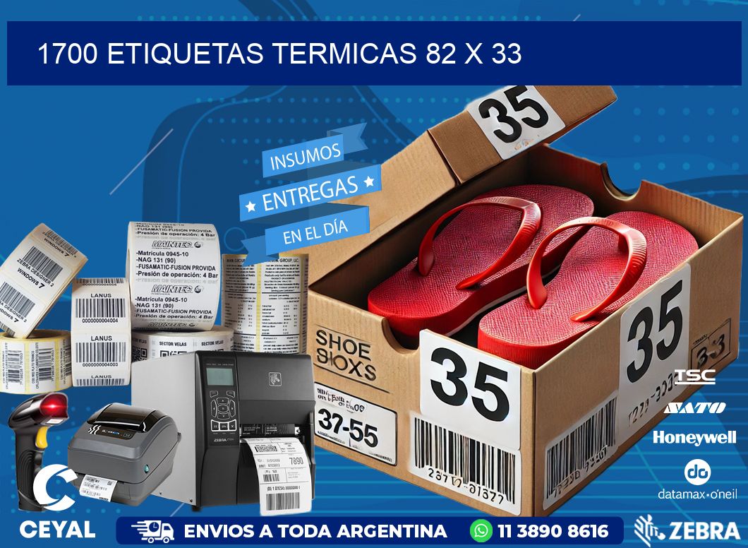 1700 ETIQUETAS TERMICAS 82 x 33