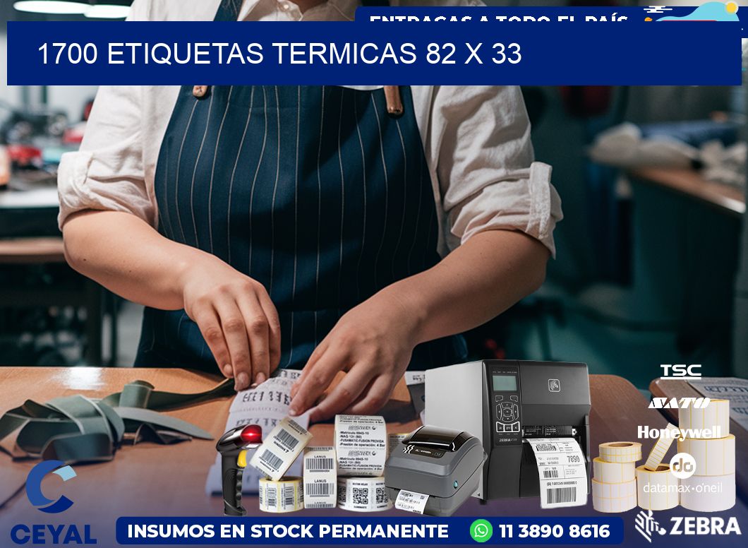 1700 ETIQUETAS TERMICAS 82 x 33