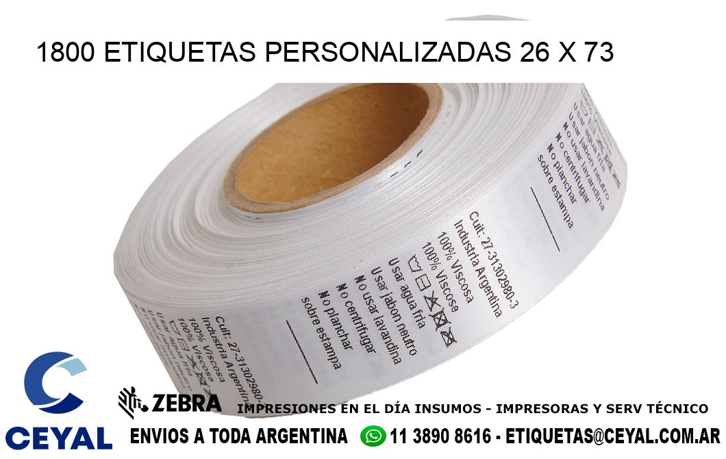 1800 ETIQUETAS PERSONALIZADAS 26 x 73