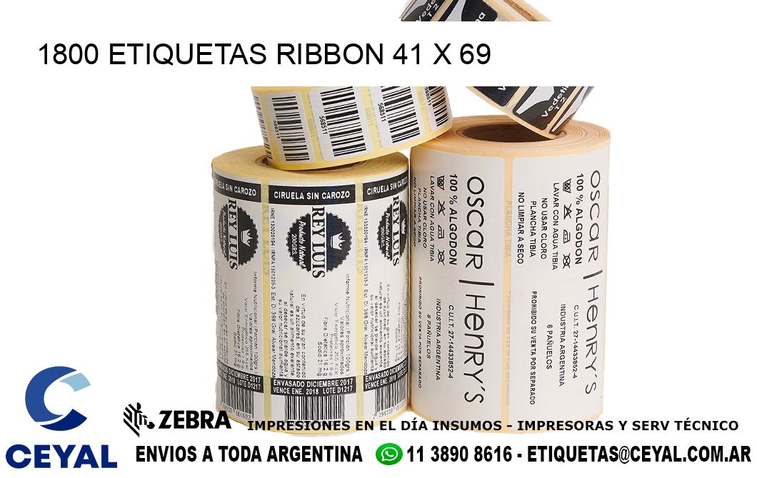 1800 ETIQUETAS RIBBON 41 x 69