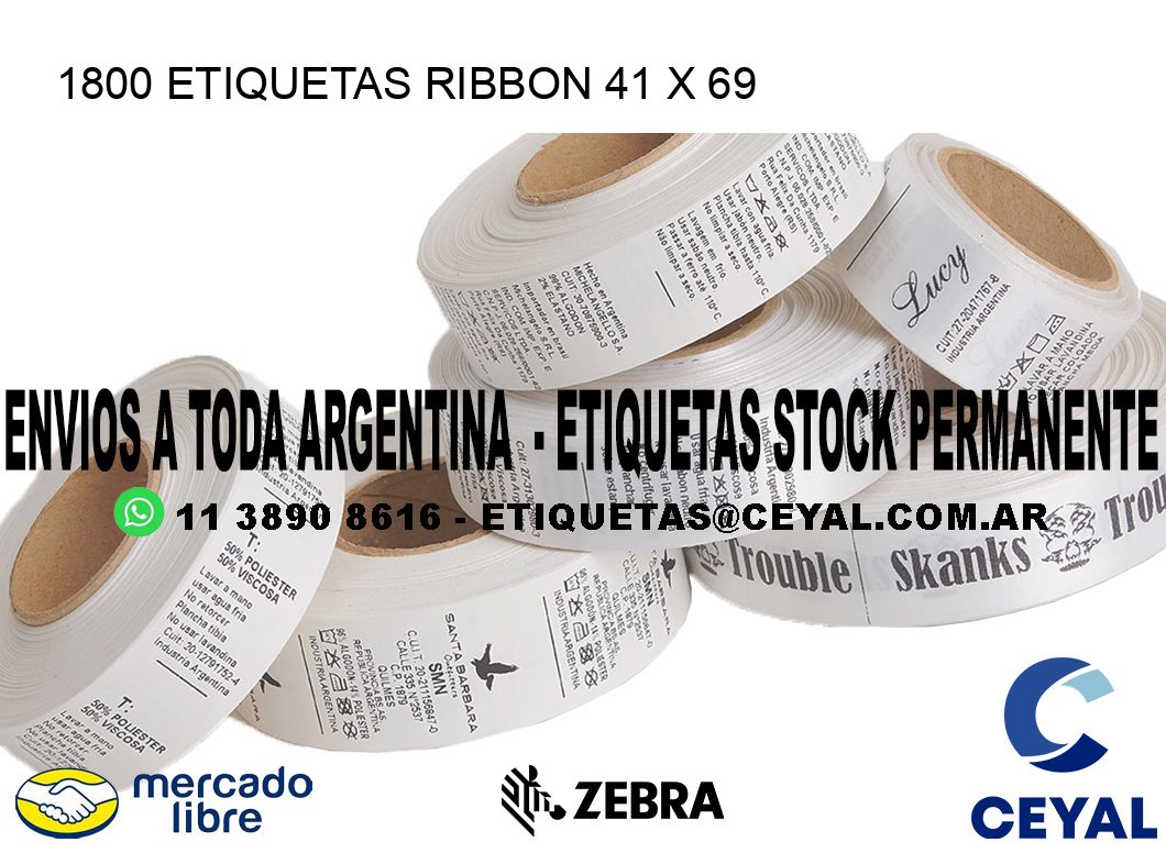 1800 ETIQUETAS RIBBON 41 x 69