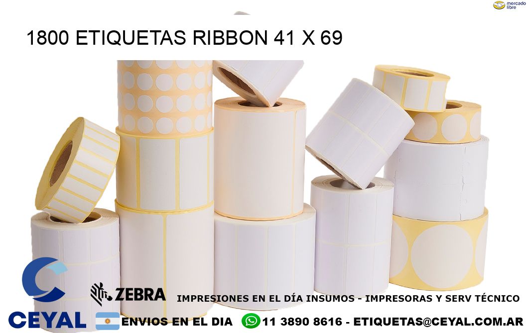 1800 ETIQUETAS RIBBON 41 x 69