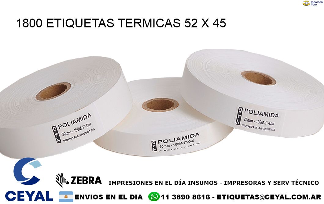 1800 ETIQUETAS TERMICAS 52 x 45