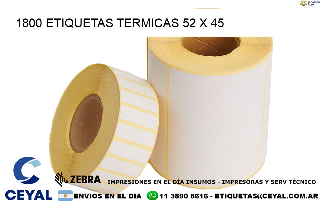 1800 ETIQUETAS TERMICAS 52 x 45