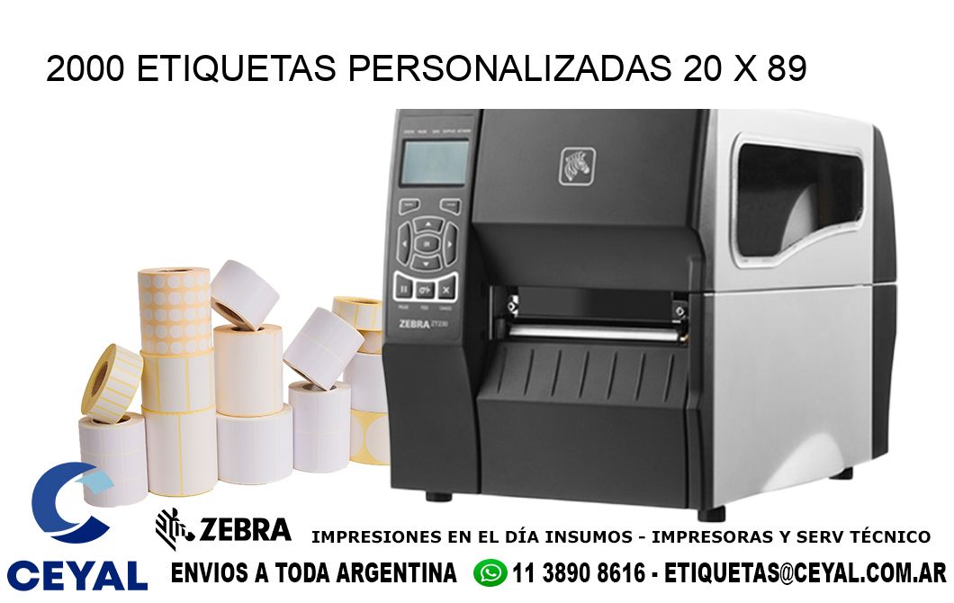 2000 ETIQUETAS PERSONALIZADAS 20 x 89