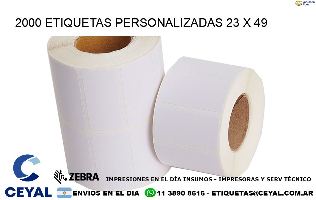 2000 ETIQUETAS PERSONALIZADAS 23 x 49