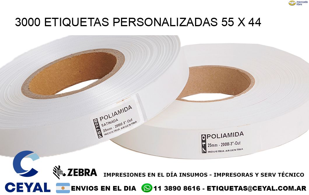 3000 ETIQUETAS PERSONALIZADAS 55 x 44