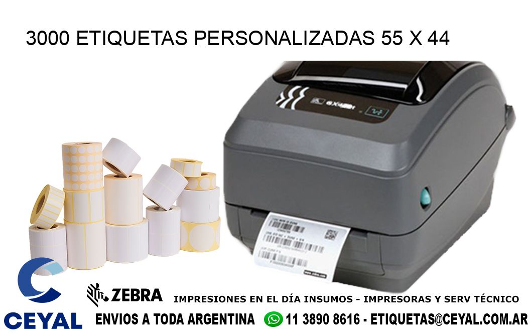 3000 ETIQUETAS PERSONALIZADAS 55 x 44