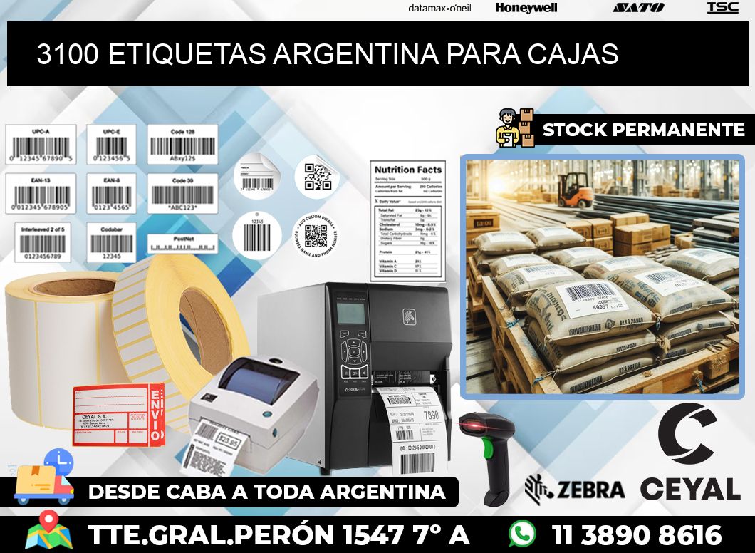 3100 ETIQUETAS ARGENTINA PARA CAJAS