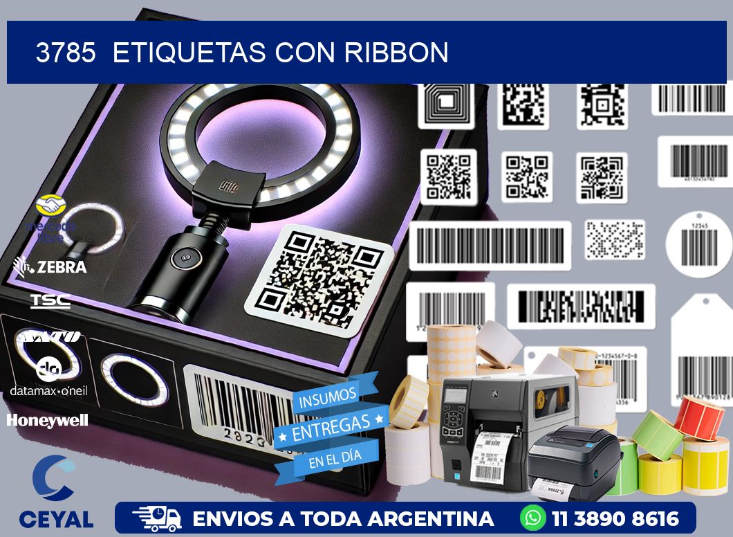 3785  ETIQUETAS CON RIBBON