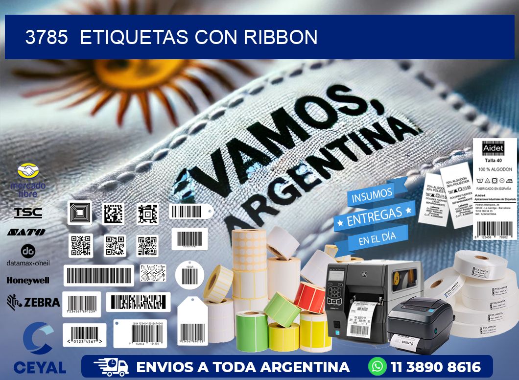 3785  ETIQUETAS CON RIBBON