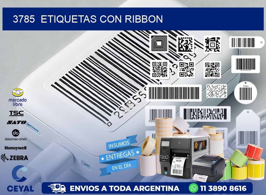 3785  ETIQUETAS CON RIBBON