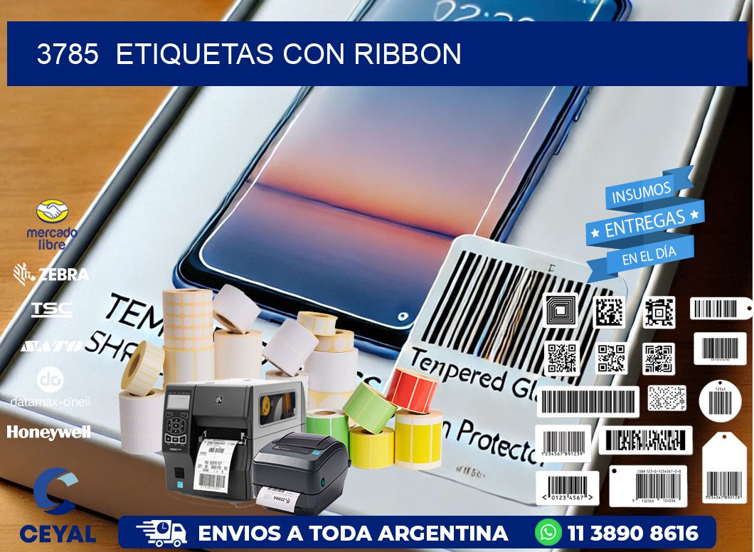 3785  ETIQUETAS CON RIBBON