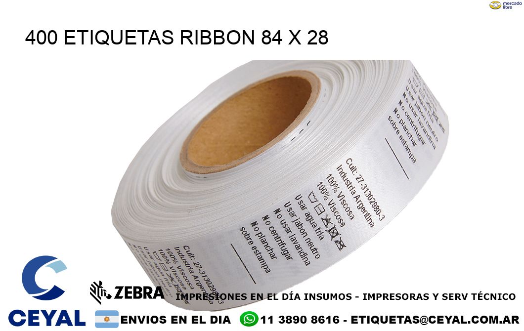 400 ETIQUETAS RIBBON 84 x 28