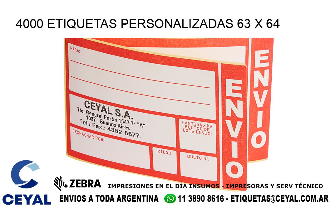 4000 ETIQUETAS PERSONALIZADAS 63 x 64