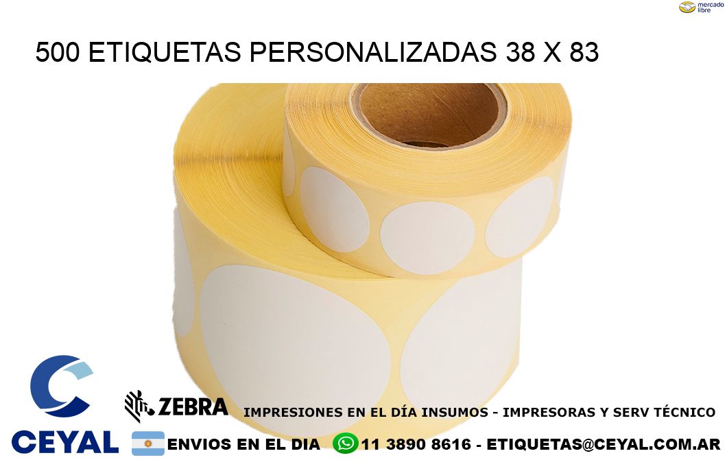 500 ETIQUETAS PERSONALIZADAS 38 x 83