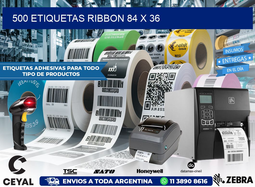 500 ETIQUETAS RIBBON 84 x 36