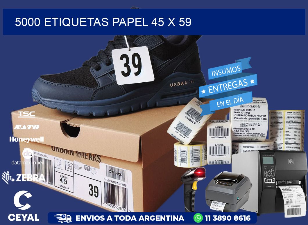 5000 ETIQUETAS PAPEL 45 x 59