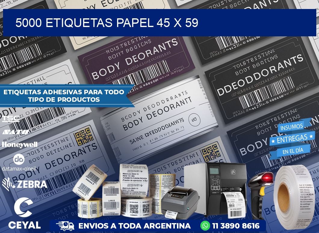 5000 ETIQUETAS PAPEL 45 x 59