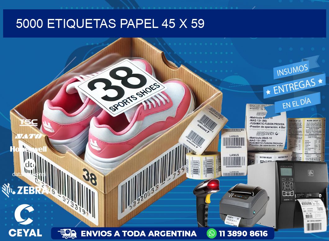 5000 ETIQUETAS PAPEL 45 x 59