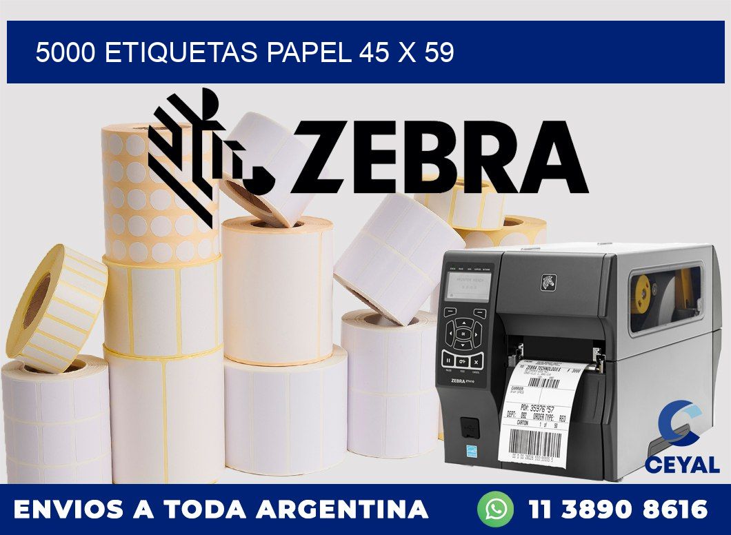 5000 ETIQUETAS PAPEL 45 x 59