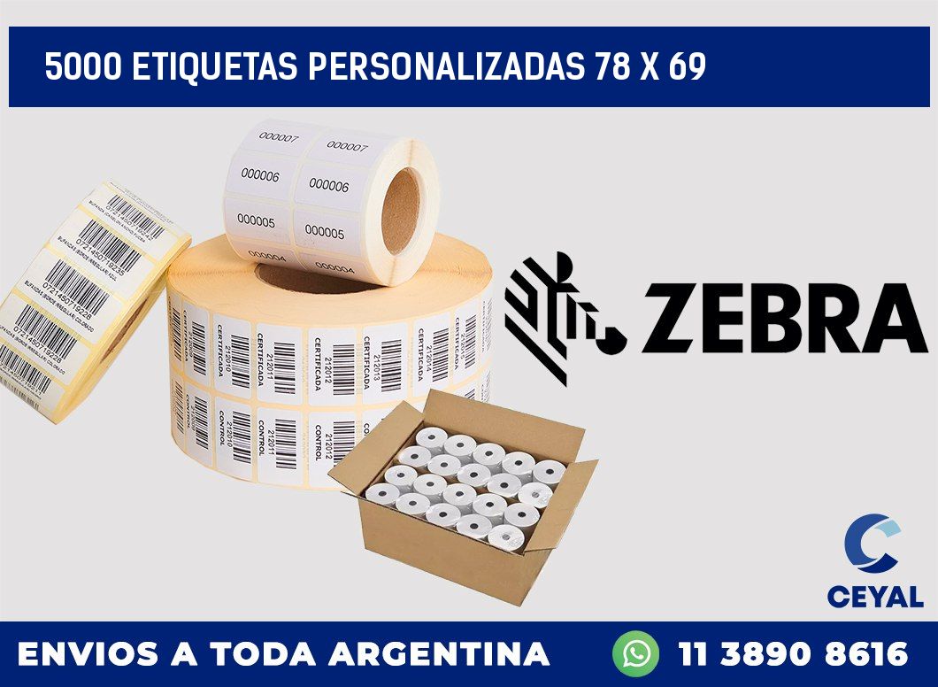 5000 ETIQUETAS PERSONALIZADAS 78 x 69