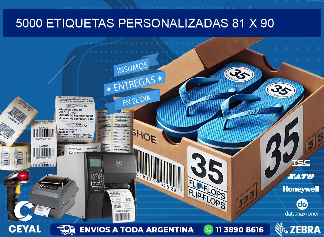5000 ETIQUETAS PERSONALIZADAS 81 x 90