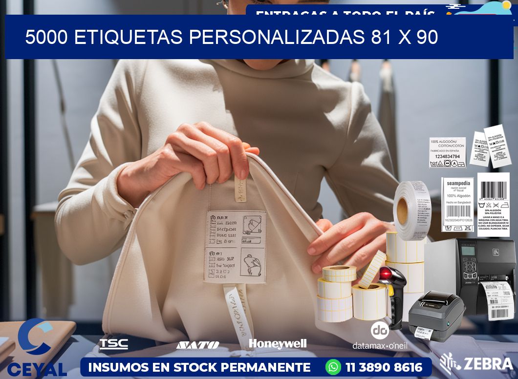 5000 ETIQUETAS PERSONALIZADAS 81 x 90