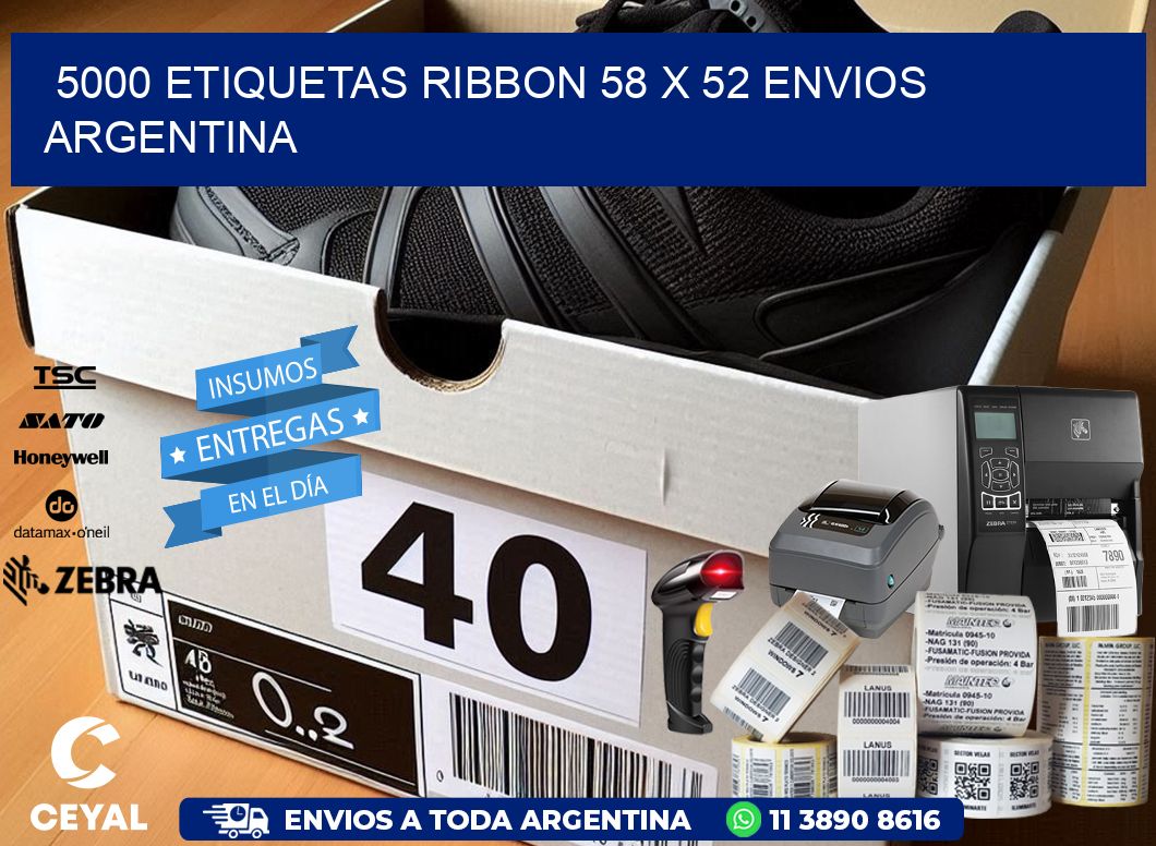 5000 ETIQUETAS RIBBON 58 x 52 ENVIOS ARGENTINA