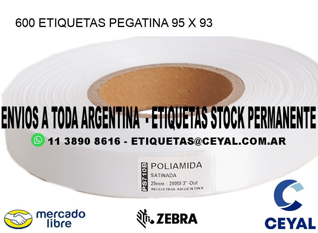 600 ETIQUETAS PEGATINA 95 x 93