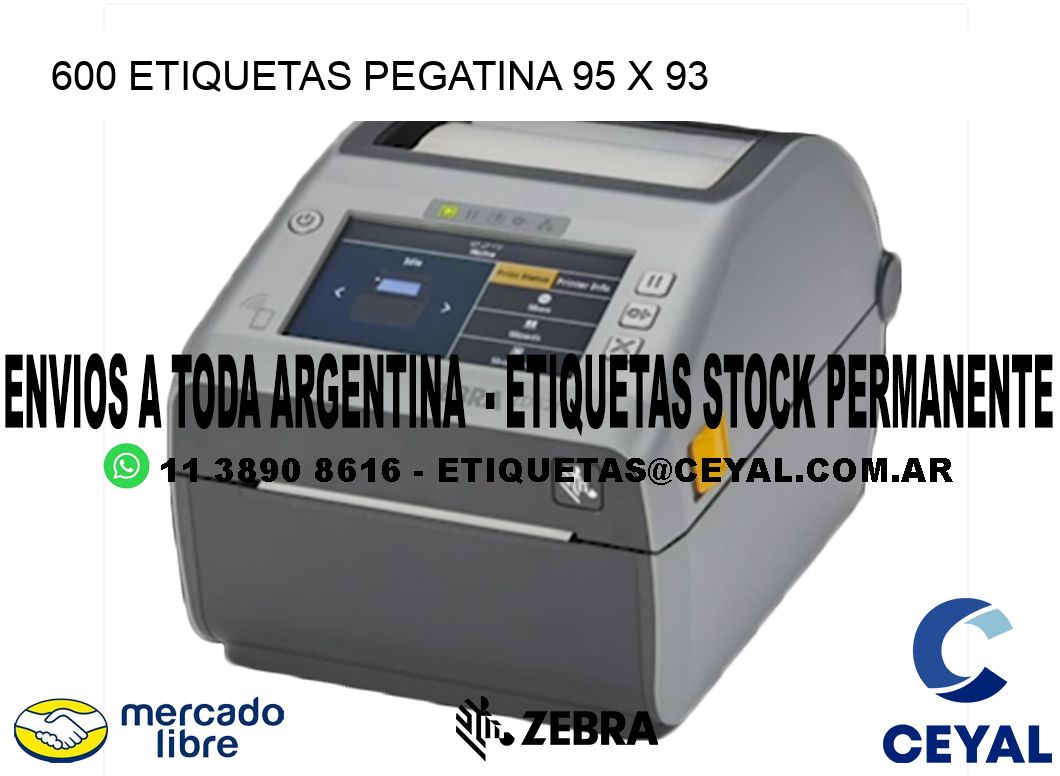 600 ETIQUETAS PEGATINA 95 x 93