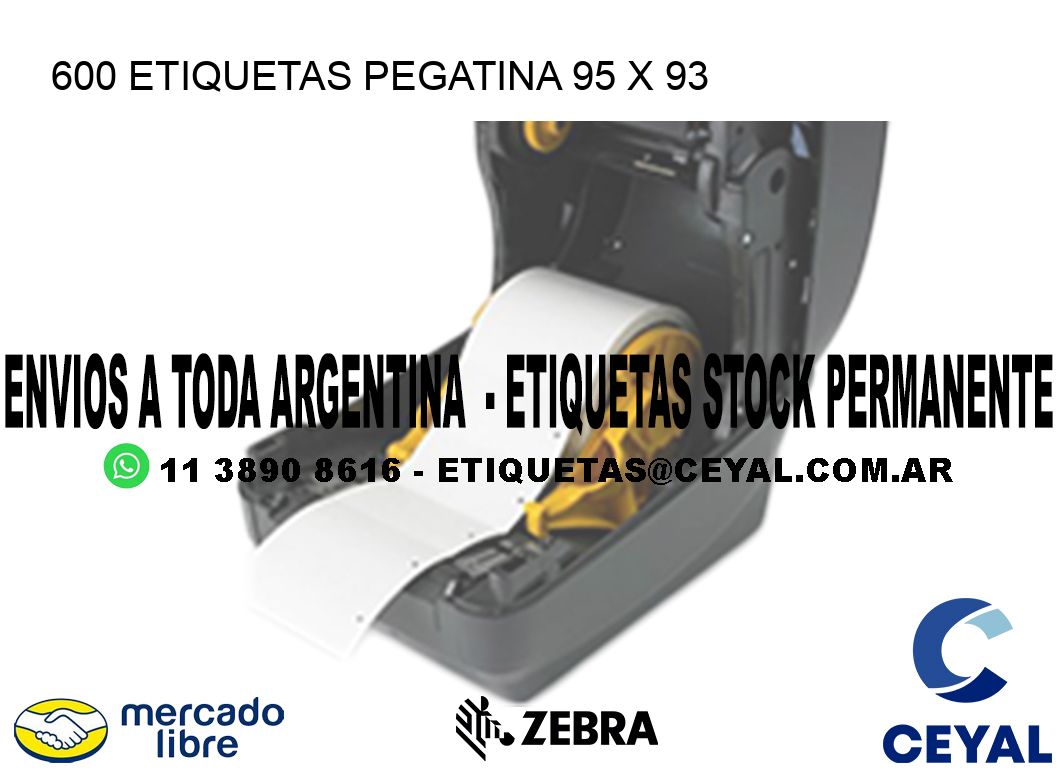 600 ETIQUETAS PEGATINA 95 x 93