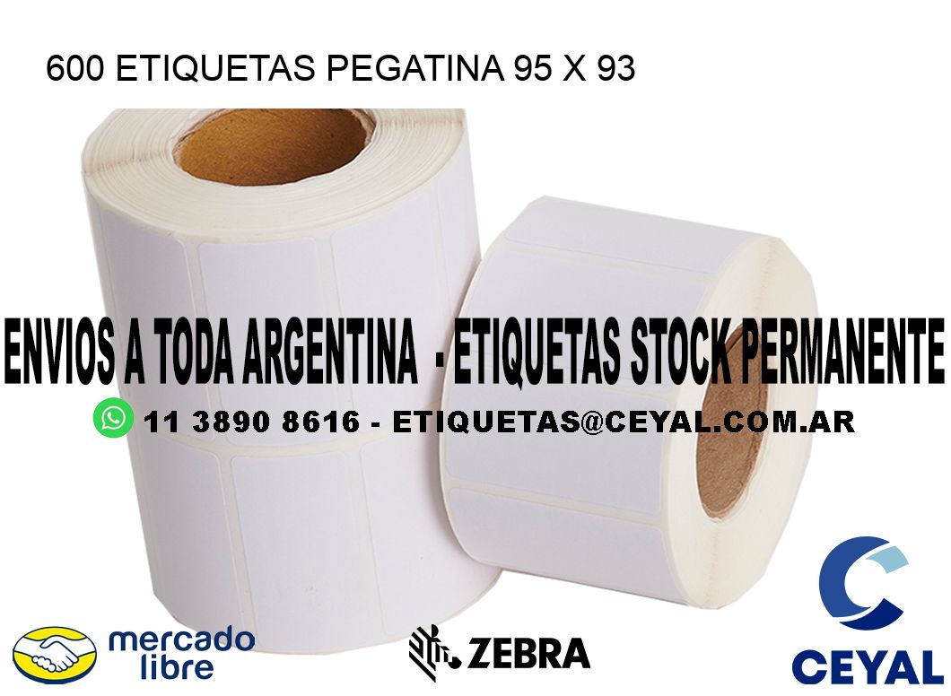 600 ETIQUETAS PEGATINA 95 x 93