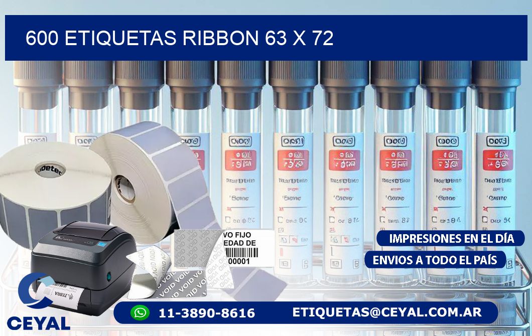 600 ETIQUETAS RIBBON 63 x 72